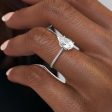 The Pave Madison Set With A 1 Carat Pear Lab Diamond For Sale