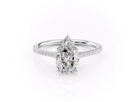 The Pave Madison Set With A 1.5 Carat Pear Lab Diamond Cheap