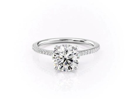 The Pave Madison Set With A 1 Carat Round Lab Diamond For Sale