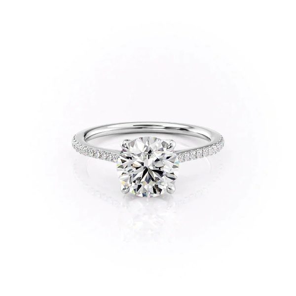 The Pave Madison Set With A 1 Carat Round Lab Diamond For Sale