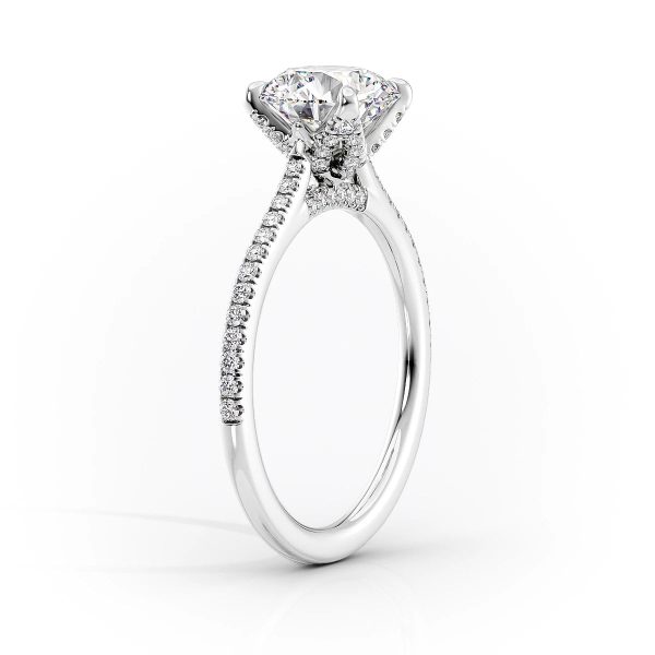 The Pave Madison Set With A 1 Carat Round Lab Diamond For Sale