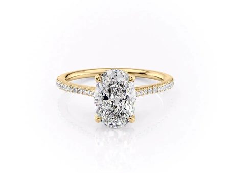 The Pave Madison Set With A 1.5 Carat Oval Lab Diamond Sale