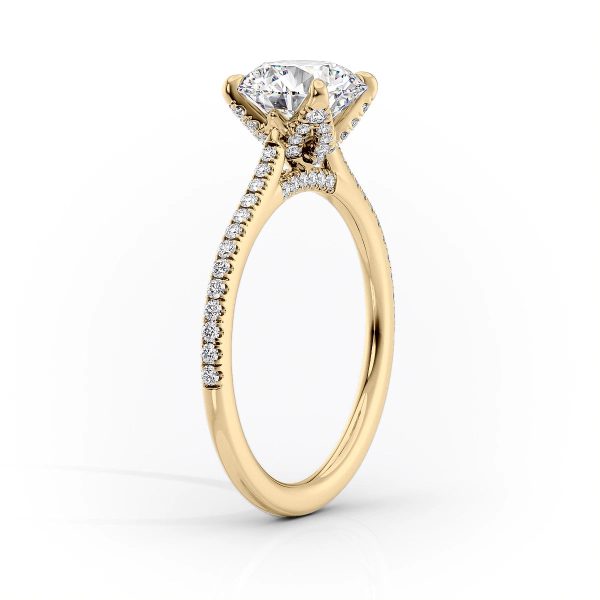 The Pave Madison Set With A 1 Carat Cushion Lab Diamond on Sale