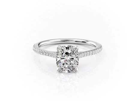 The Pave Madison Set With A 1.5 Carat Elongated Cushion Lab Diamond Online Hot Sale