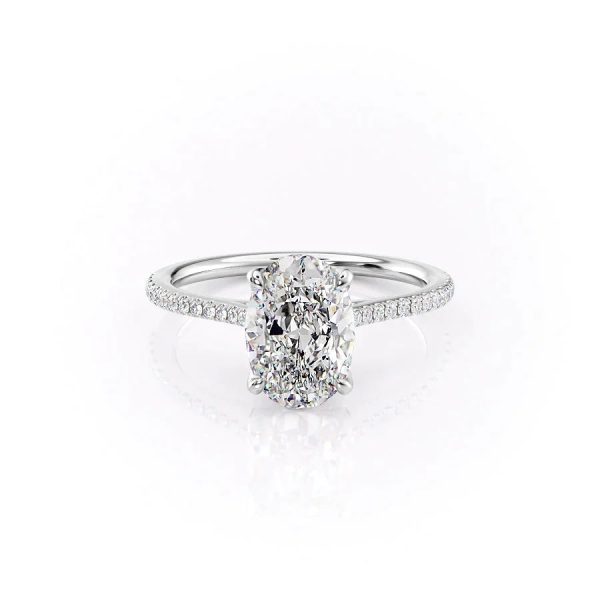 The Pave Madison Set With A 3 Carat Oval Lab Diamond Online now