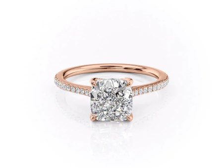 The Pave Madison Set With A 1.5 Carat Cushion Lab Diamond Online