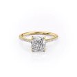 The Pave Madison Set With A 1 Carat Cushion Lab Diamond on Sale