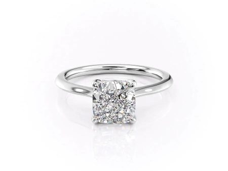 The Madison Set With A 1 Carat Cushion Lab Diamond on Sale