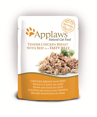 Applaws Cat Chicken Beef in Jelly 70g pouch Fashion