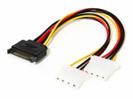 2x IDE-Molex Female 4-Pin to SATA Male 15-Pin Power Splitter Y Adapter Cable Hot on Sale