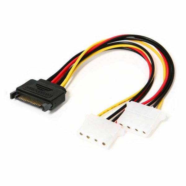 2x IDE-Molex Female 4-Pin to SATA Male 15-Pin Power Splitter Y Adapter Cable Hot on Sale