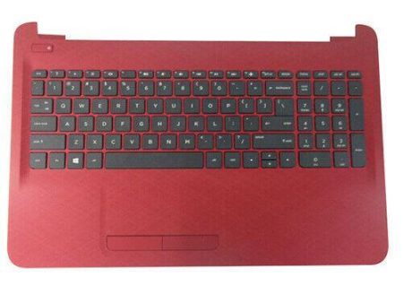 HP 15-AC 15-AF Red Palmrest w Keyboard Touchpad 813979-001 Sale